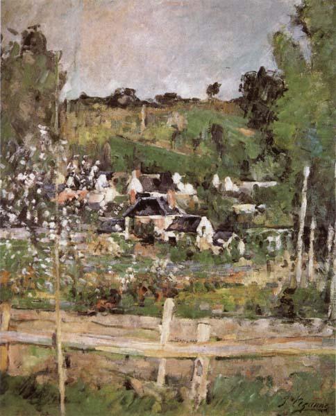 View of Auvers-sur-Oise-The Fence, Paul Cezanne